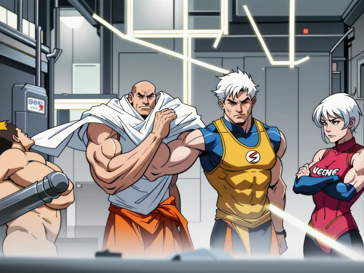 Four individuals donning safety equipment perform tasks within an energy conversion site.