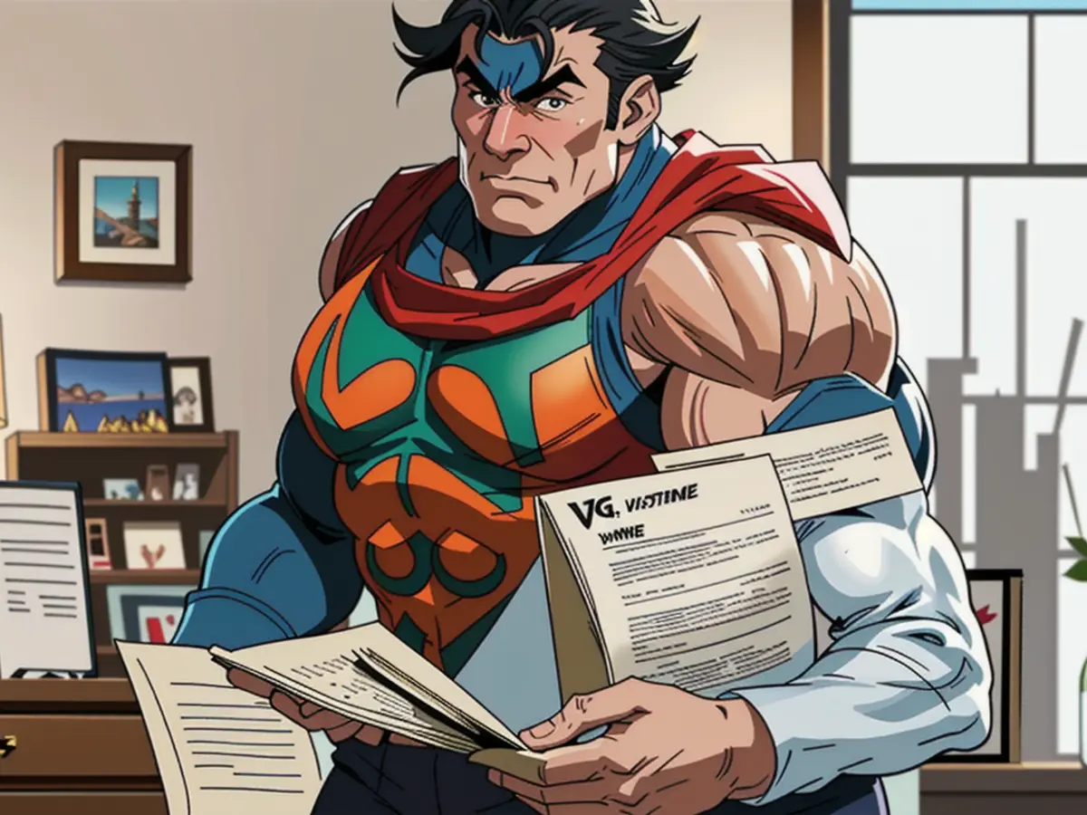 In the comfort of their cozy holiday-decorated home, an investor jotts down notes in their...