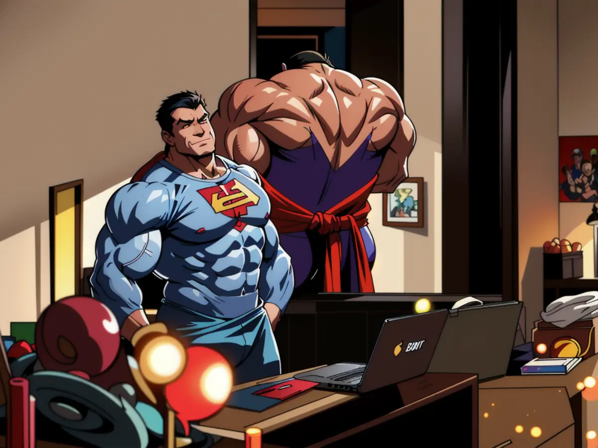 In the cozy confines of their dwelling, adorned with twinkling holiday lights and festive...