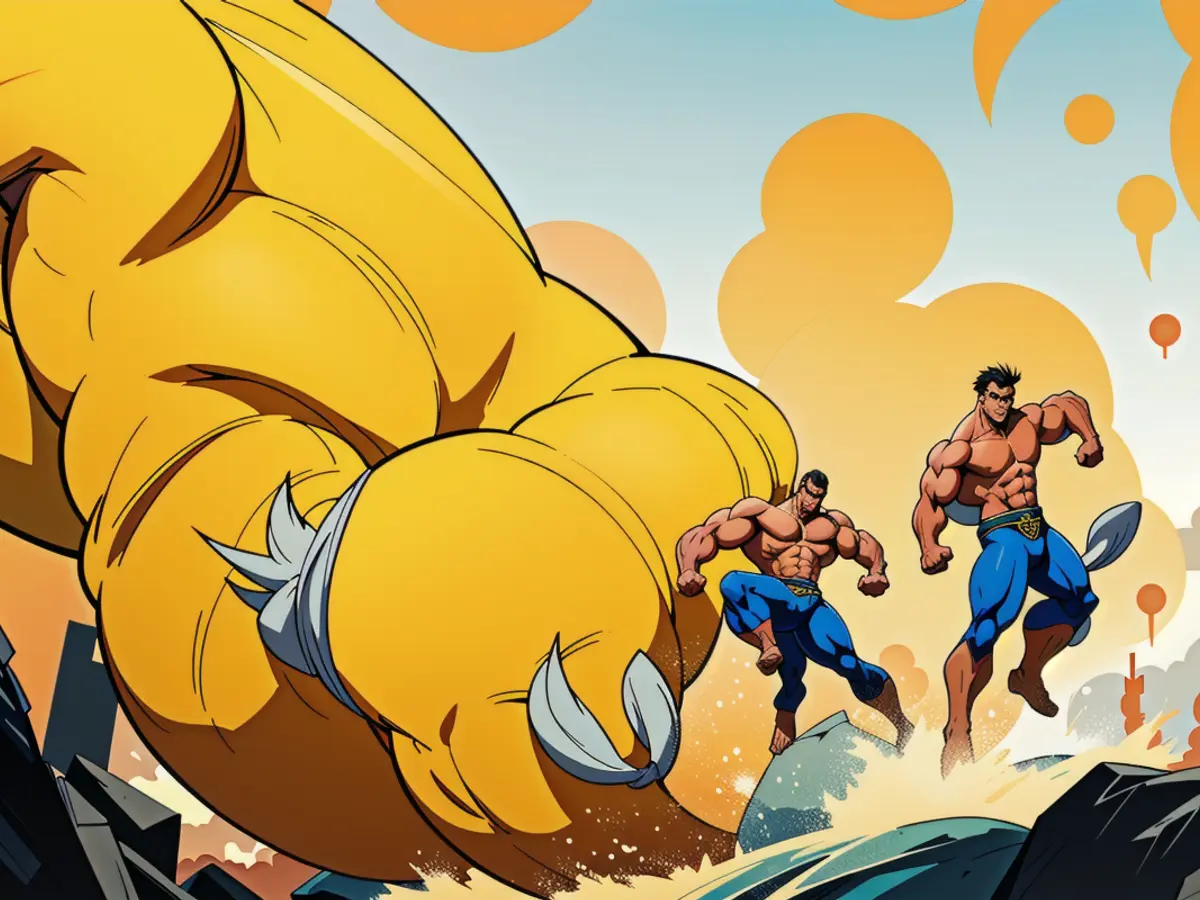 Enthralling visual: Offender, displaying a menacing demeanor, caught red-handed in the act of vandalism. Cryptocurrency pioneer Arthur Hayes, founder of BitMEX, predicts Bitcoin will soar to impressive heights. In a talk with YouTube host Kyle Chasse, Hayes suggests that Bitcoin's value could surpass $1 million by the year 2028, potentially marking a significant leap for the digital coin.